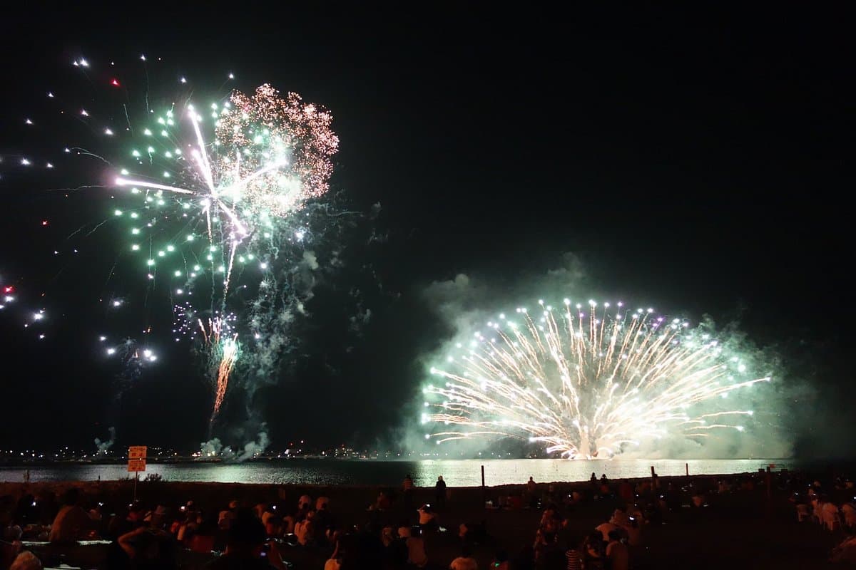 Tateyama Tourismus Matsuri Tateyama Bay Feuerwerk